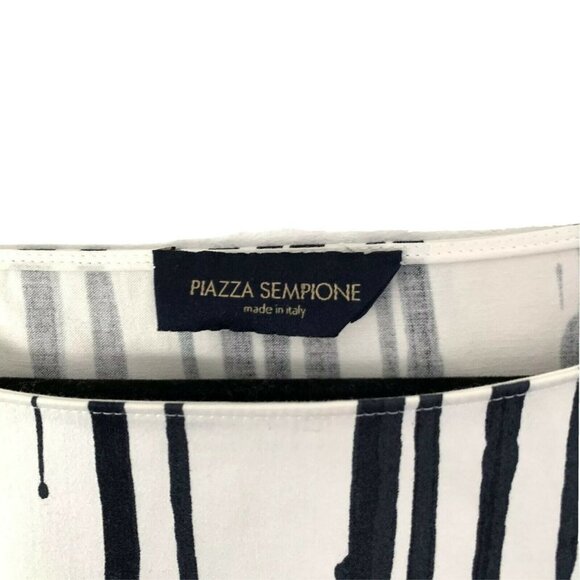 Piazza Sempione 4 Striped Cotton Blend Sateen Top - Picture 6 of 8